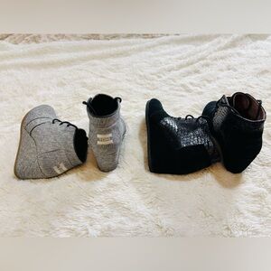 Toms Wedge Ankle Boots, Gray & Black, 7